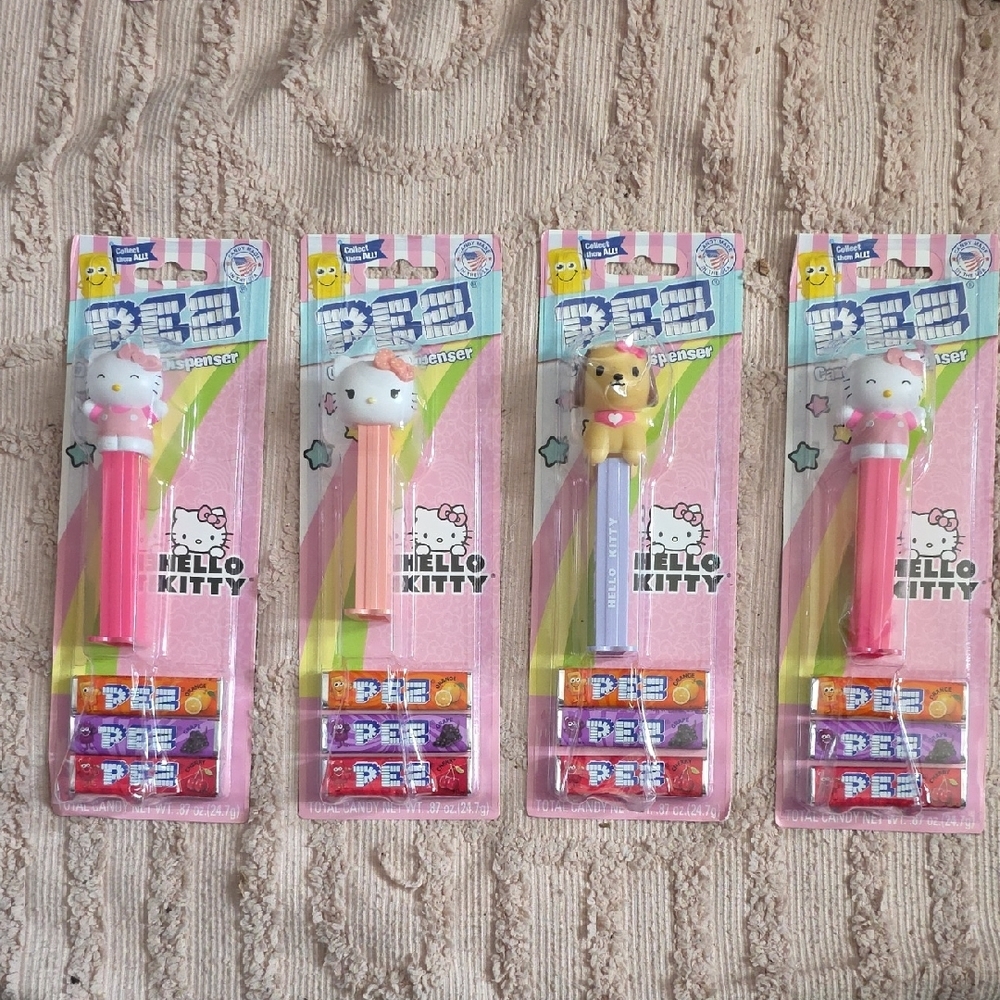 Hello Kitty‎ and Friends PEZ Dispensers, New, Set Of Four With 3 Candy Refills